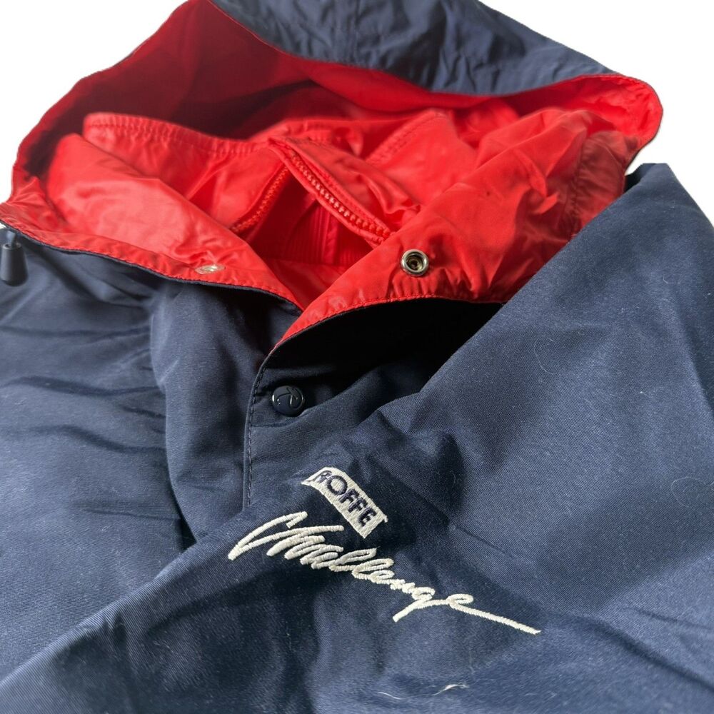 VTG Roffe Skiwear Challenge Z-Liner Gore-Tex Pullover Jacket L USA Blue Red Ski